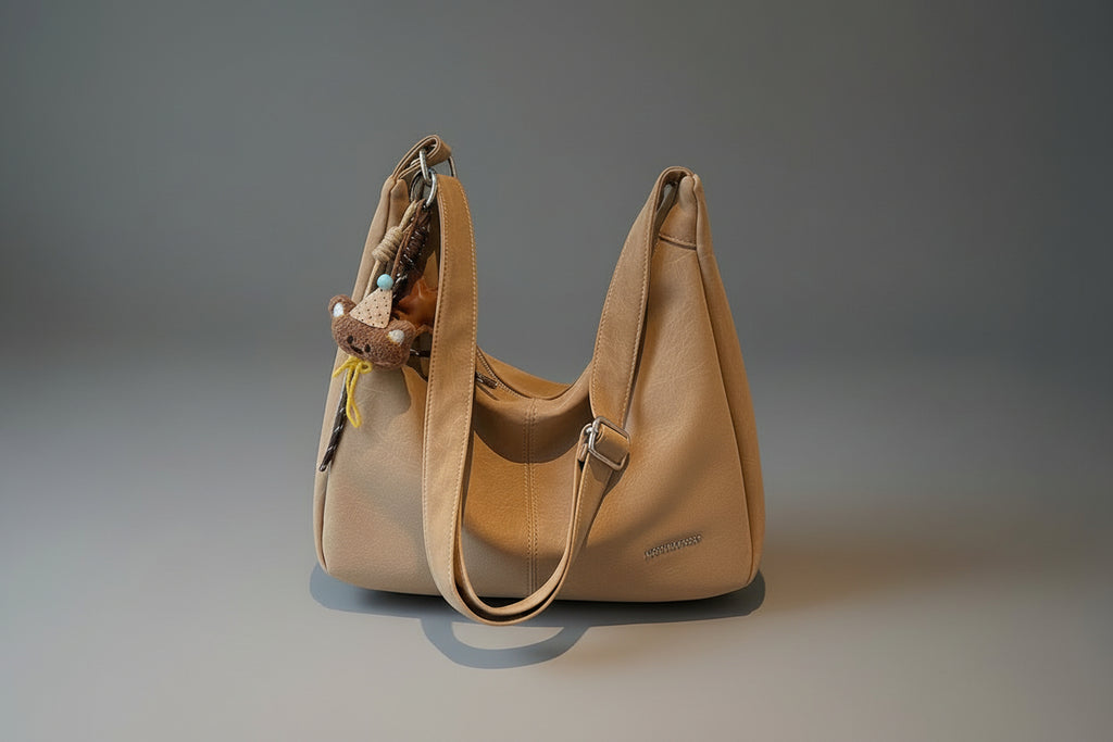 Vintage Washed Leather Hobo Bag