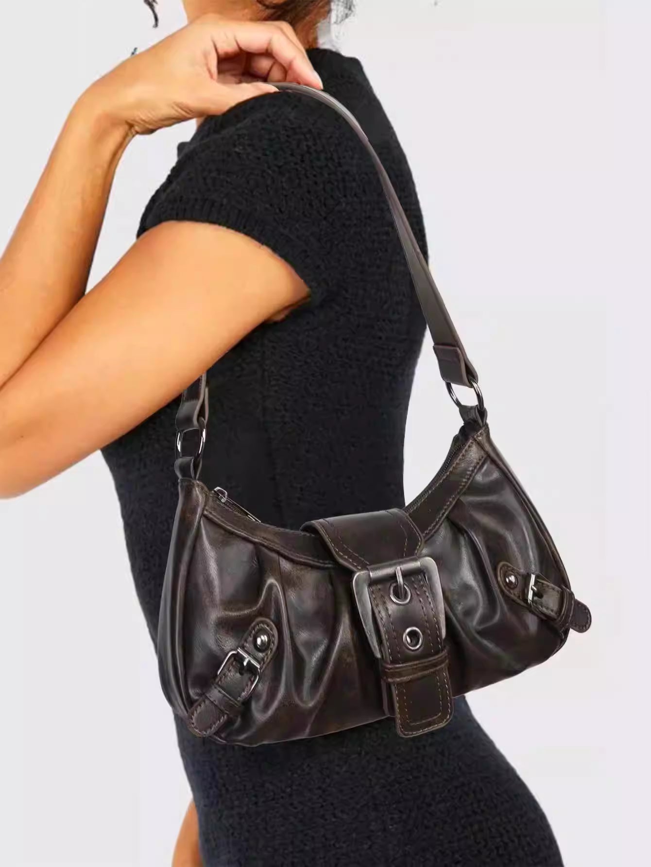 Vintage Leather Saddle Tote Bag | Slouchy Shoulder Bag for Everyday Use