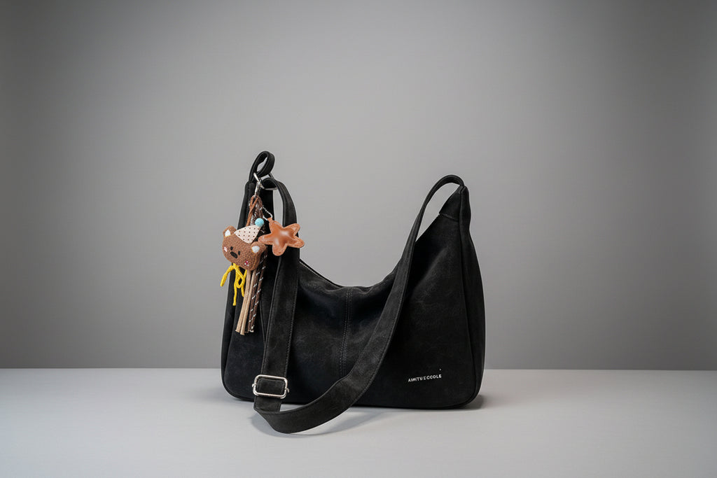 Vintage Washed Leather Hobo Bag